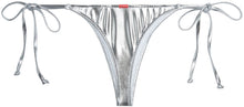 Load image into Gallery viewer, Silver Metallic Brazilian Thong Bottom