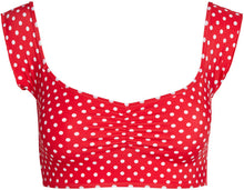 Load image into Gallery viewer, Red Polka Dots Off Shoulder Bikini Top