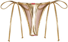 Load image into Gallery viewer, Gold & Fuchsia Sequin G-String Thong Bikini Bottom