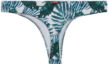 Load image into Gallery viewer, Tropical Palm Print Sexy Banded Brazilian Thong Bikini Bottoms
