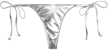 Load image into Gallery viewer, Silver Metallic Brazilian Thong Bottom