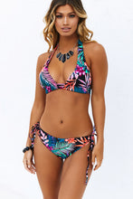 Load image into Gallery viewer, Black Tropical Full Coverage Mid-Rise Scrunch Bottom