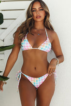 Load image into Gallery viewer, Pastel Rainbow Gingham Triangle Top