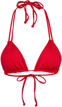 Load image into Gallery viewer, Red Double Strap Triangle Bikini Top
