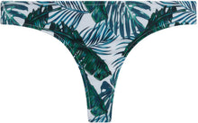 Load image into Gallery viewer, Tropical Palm Print Sexy Banded Brazilian Thong Bikini Bottoms