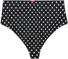 Load image into Gallery viewer, Black Polka Dot High Waist Bikini Bottom