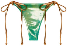 Load image into Gallery viewer, Blue Green Tie Dye Shimmer G-String Thong Bottom