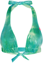 Load image into Gallery viewer, Blue Green Tie Dye Shimmer Adjustable Halter Top