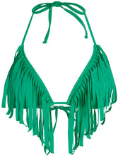 Load image into Gallery viewer, Emerald Fringe Triangle Top