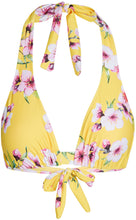 Load image into Gallery viewer, Yellow Cherry Blossom Adjustable Halter Top