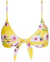 Load image into Gallery viewer, Yellow Cherry Blossom Bralette Top