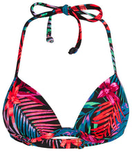 Load image into Gallery viewer, Black Tropical Push Up Bra