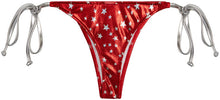 Load image into Gallery viewer, Red Firecracker Brazilian Thong Bottom