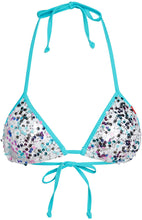 Load image into Gallery viewer, Aqua Party Sequin Triangle Top