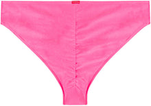 Load image into Gallery viewer, Neon Pink Full Coverage Mid-Rise Scrunch Banded Bottom