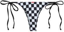 Load image into Gallery viewer, Black & White Checkered Brazilian Thong Bottom