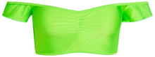 Load image into Gallery viewer, Neon Green Off Shoulder Bikini Top