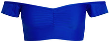 Load image into Gallery viewer, Royal Blue Off Shoulder Bikini Top