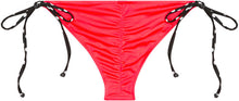 Load image into Gallery viewer, Neon Coral & Black Polka Dot Classic Scrunch Bottom