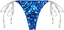 Load image into Gallery viewer, Blue Firecracker Brazilian Thong Bottom