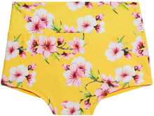 Load image into Gallery viewer, Waikiki Yellow Cherry Blossom Print High Waist Scrunch Original Bottoms