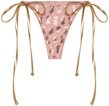 Load image into Gallery viewer, Blush & Gold Pineapple G-String Thong Bottom