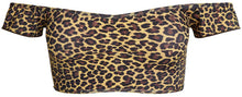 Load image into Gallery viewer, Leopard Off Shoulder Bikini Top