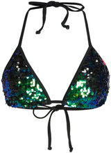 Load image into Gallery viewer, Midnight Mermaid Sequin Triangle Top