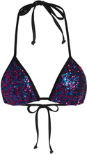 Load image into Gallery viewer, Black & Sapphire Sequins Triangle Top