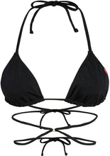 Load image into Gallery viewer, Black Strappy Triangle Bikini Top