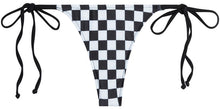 Load image into Gallery viewer, Black & White Checkered Brazilian Thong Bottom