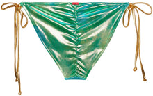 Load image into Gallery viewer, Blue Green Tie Dye Shimmer Full Coverage Scrunch Bottom