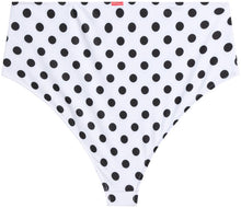 Load image into Gallery viewer, White Polka Dot High Waist Bikini Bottom