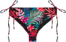 Load image into Gallery viewer, Black Tropical Full Coverage Mid-Rise Scrunch Bottom