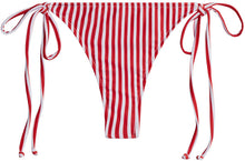 Load image into Gallery viewer, Red & White Stripes Brazilian Thong Bottom