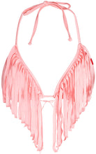 Load image into Gallery viewer, Baby Pink Fringe Triangle Top