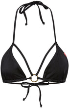 Load image into Gallery viewer, Black Double Strap Center Loop Triangle Top