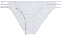 Load image into Gallery viewer, Solid White Triple Strap Classic Scrunch Bikini Bottoms