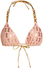 Load image into Gallery viewer, Blush & Gold Pineapple Triangle Bikini On a Chain Top
