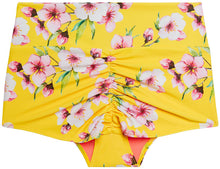 Load image into Gallery viewer, Waikiki Yellow Cherry Blossom Print High Waist Scrunch Original Bottoms