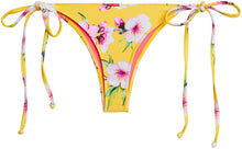 Load image into Gallery viewer, Yellow Cherry Blossom Brazilian Thong Bottom