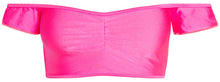 Load image into Gallery viewer, Neon Pink Off Shoulder Bikini Top