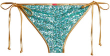 Load image into Gallery viewer, Gold & Aqua Sequin Classic Scrunch Bottom