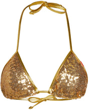 Load image into Gallery viewer, Gold Sequin Triangle Top