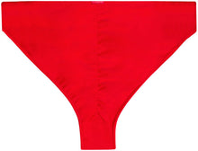 Load image into Gallery viewer, Red Full Coverage Mid-Rise Scrunch Banded Bottom