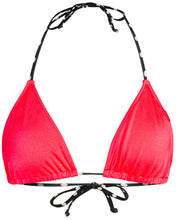 Load image into Gallery viewer, Neon Coral & Black Polka Dot Triangle Top