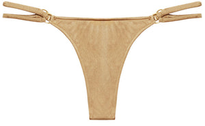 Acapulco Champagne Mid Rise Double Strap Side Loops Bikini Bottom