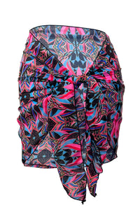 Blue Kaleidoscope Sheer Chiffon Sarong Cover Up