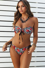 Load image into Gallery viewer, Red Rose Zebra Bandeau String Loop Top
