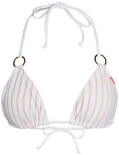 Load image into Gallery viewer, White Sheer Obsession Triangle Top W/ Gold Loop Accents
